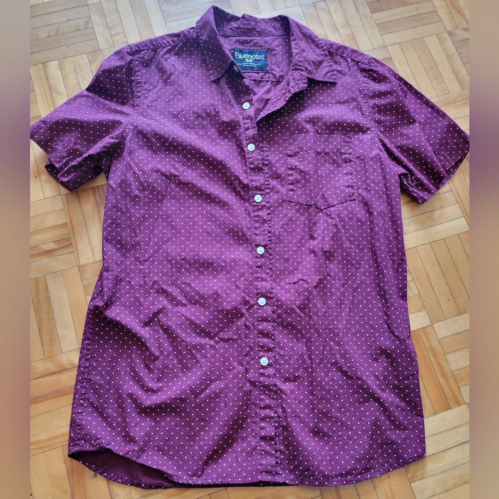 Small Bluenotes Men's Button-Up Polka Dots Shirt